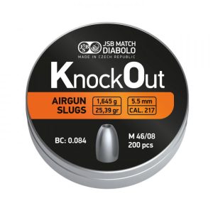 JSB | Knock Out | HP | 5.5mm | .22 | 25.39gr | 200st | Zilver