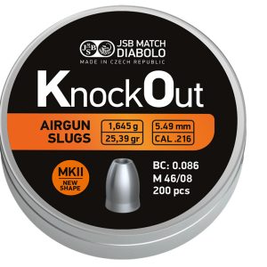 JSB | Knock Out Slugs MKII | 5.5 mm / .22 | HP | 25.39gr | 200st | Zilver