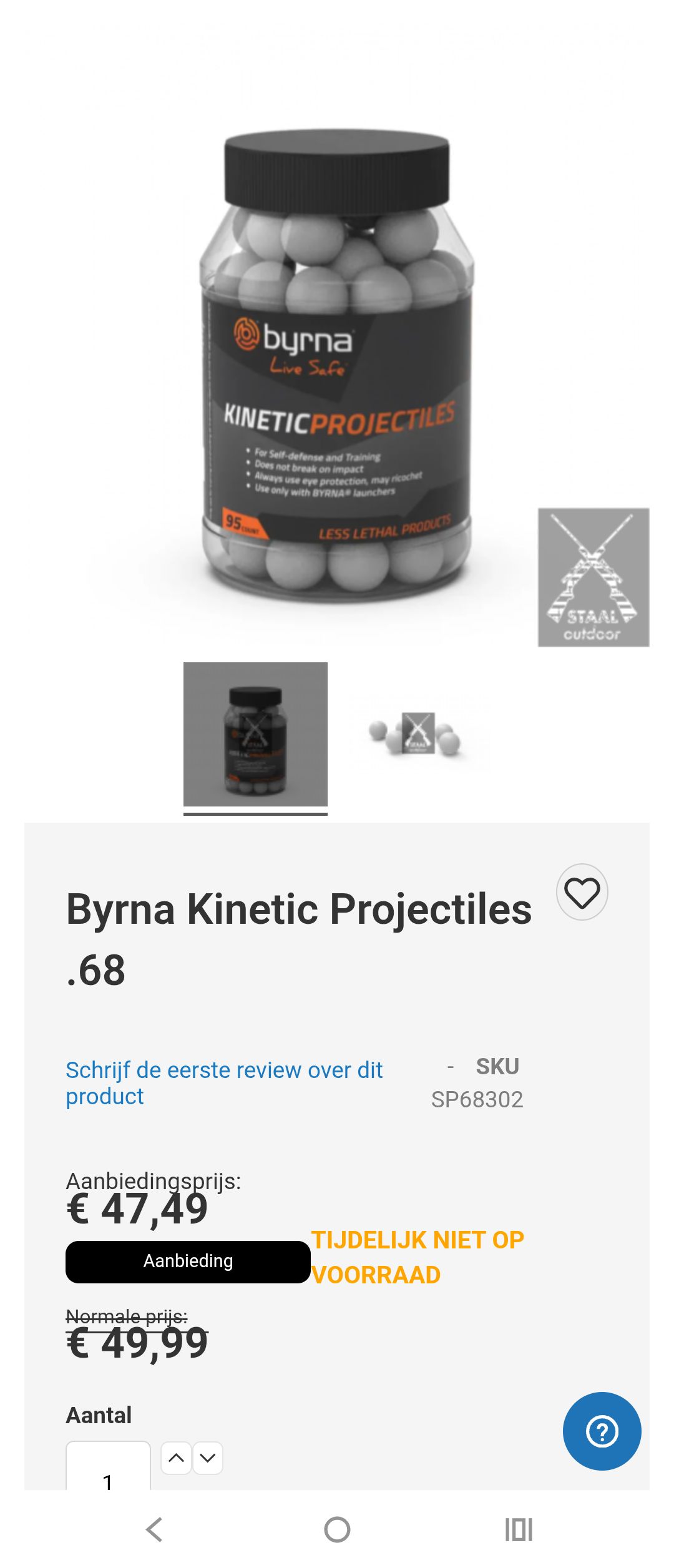 Byrna LE helemaal nieuw plus byrna kenetics