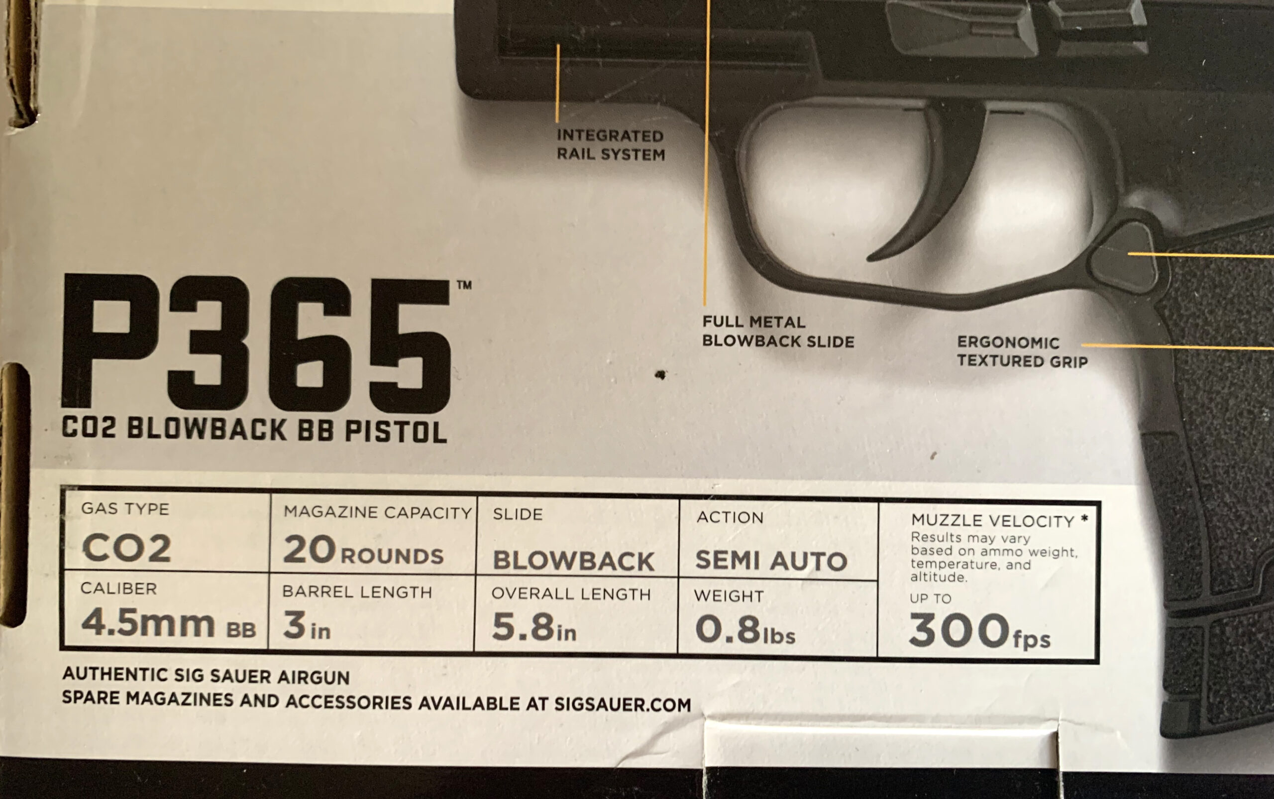 GERESERVERERD GSG AP Sig Sauer P365 Pistool CO2 ProForce 4,5mm