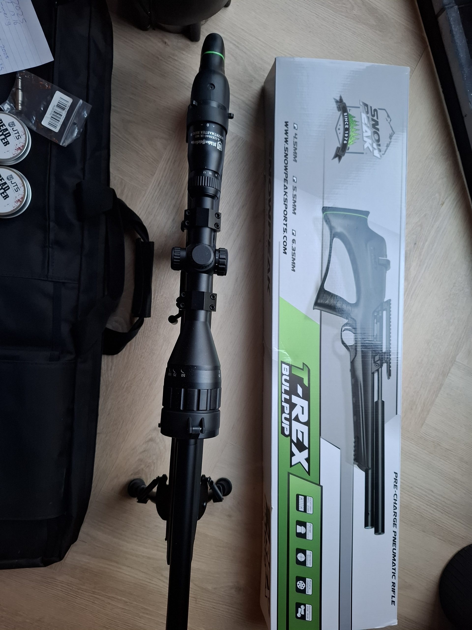 Snowpeak t-rex bullpup 6.35 Nikko stirling 4-12×50 AO IR MD